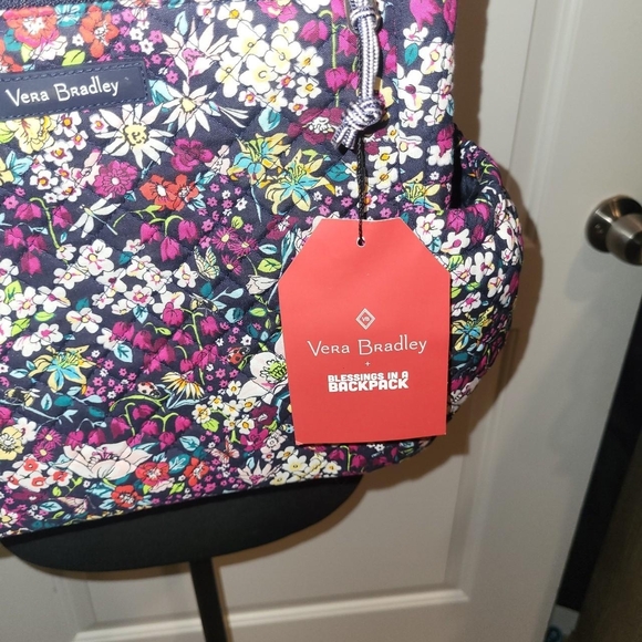 Vera Bradley Navy Floral Backpack - Picture 6 of 6